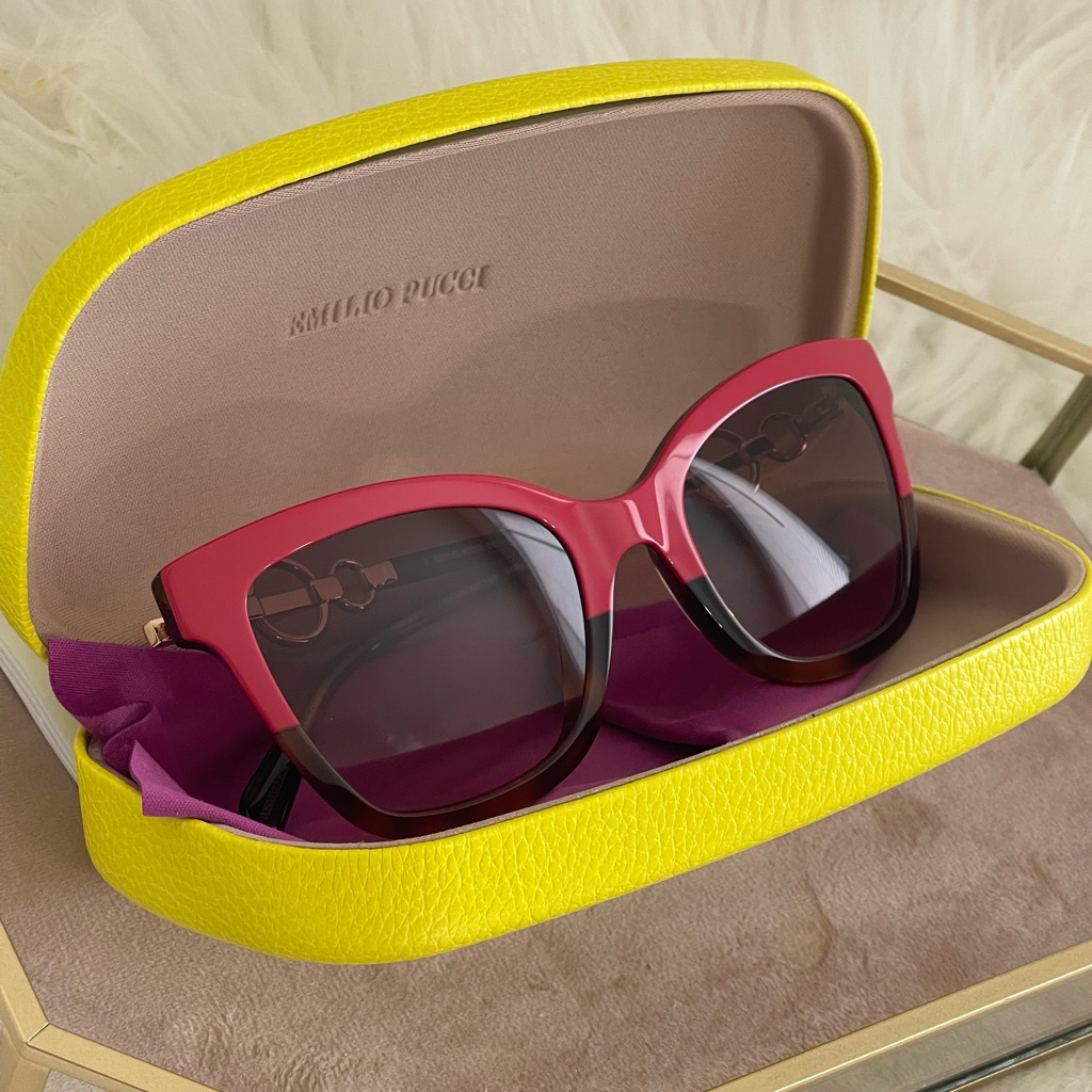 Emilio Pucci Pink And Yellow Sunglasses